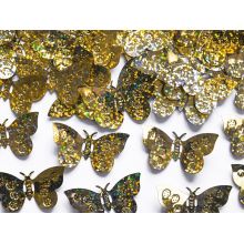 Zlaté konfety na stôl - motýle