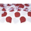 Vystreľovacie konfety - biele srdcia, červené lupene