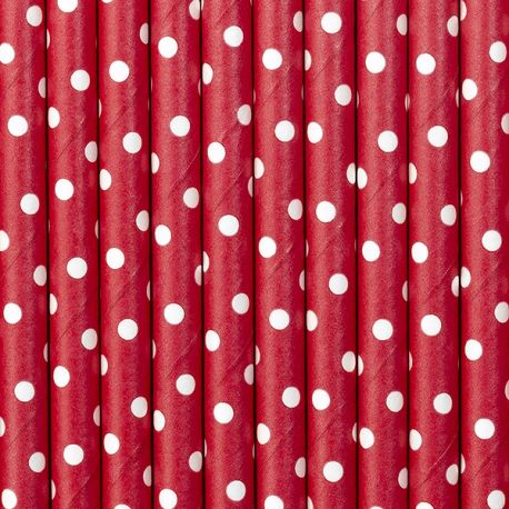 Papierové slamky - červená farba
