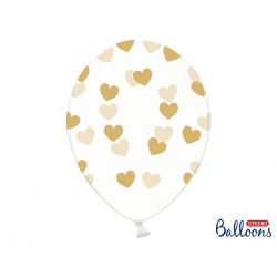 Zlaté srdiečka - biely balón