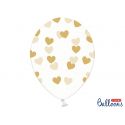 Zlaté srdiečka - biely balón