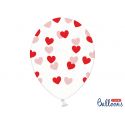 Červené srdiečka - biely balón