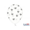 Strieborné srdiečka - biely balón
