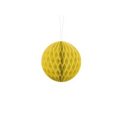 Žltá papierová guľa - Honeycomb Ball - 10cm