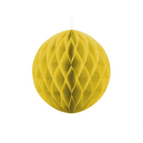 Žltá papierová guľa - Honeycomb Ball - 30cm