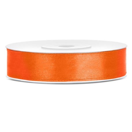 Oranžová saténová stuha - 12mm/25m