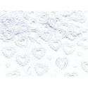 Biele konfety na stôl - vyrezávané srdcia