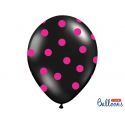 Čierny balón s ružovými bodkami
