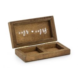 Svadobná krabička na obrúčky - drevená
