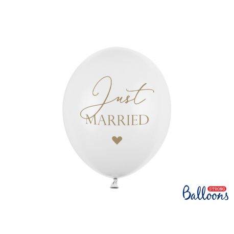 Biely pastelový balón - Just MARRIED