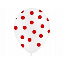 Biely balón s červenými bodkami