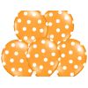 Oranžový balón s bielymi bodkami