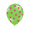 Zelený balón s ružovými bodkami