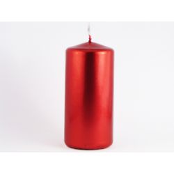 Červená sviečka valec - metalická 50/100